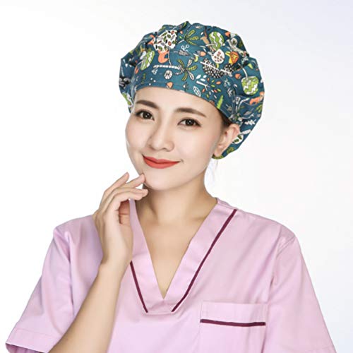 KESYOO 1 Unid Banda de Sudor Ajustable Gorro de Algodón Ajustable Gorro de Algodón Quirófano Gorro de Médico Gorro para Limpieza Clínica Hospital (León Verde)