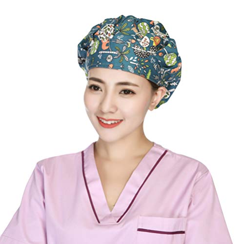 KESYOO 1 Unid Banda de Sudor Ajustable Gorro de Algodón Ajustable Gorro de Algodón Quirófano Gorro de Médico Gorro para Limpieza Clínica Hospital (León Verde)