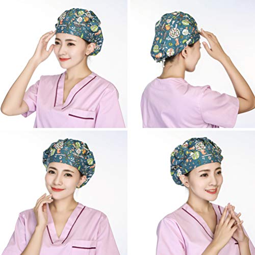 KESYOO 1 Unid Banda de Sudor Ajustable Gorro de Algodón Ajustable Gorro de Algodón Quirófano Gorro de Médico Gorro para Limpieza Clínica Hospital (León Verde)