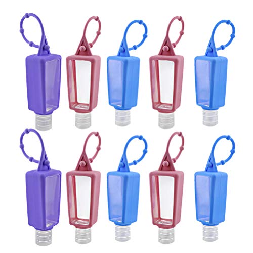 KESYOO 12 Juegos de Desinfectante para Manos Llavero Botellas Vacías Portátiles Contenedores de Silicona Vacíos Botellas Recargables Colgantes Botellas de Viaje a Granel para Viajes a