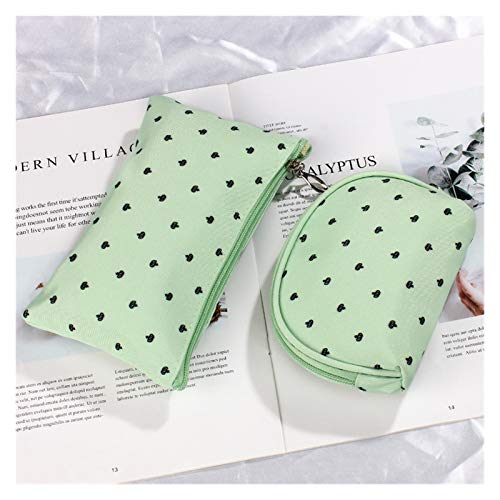 Kfdzsw Bolso Cosmético 3 PC/Sistema Nueva Bolsa de Cosméticos Las Mujeres Constituyen el Recorrido del Bolso Impermeable Portable del Maquillaje Bolsa de Aseo Kits de PVC (Color : Green)