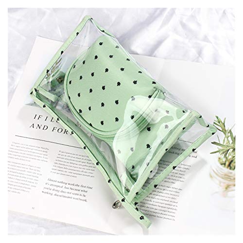 Kfdzsw Bolso Cosmético 3 PC/Sistema Nueva Bolsa de Cosméticos Las Mujeres Constituyen el Recorrido del Bolso Impermeable Portable del Maquillaje Bolsa de Aseo Kits de PVC (Color : Green)
