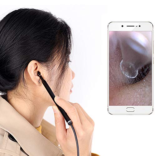 KIKTS Limpieza del Oído del Endoscopio WiFi, Salud Cuidado Personal con 6 Luces LED Ajustables, Nuevo Aumentado con La Cámara del Oído Diámetro para Android Y Windows PC Y Macbook