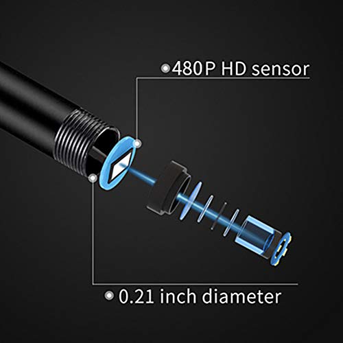 KIKTS Limpieza del Oído del Endoscopio WiFi, Salud Cuidado Personal con 6 Luces LED Ajustables, Nuevo Aumentado con La Cámara del Oído Diámetro para Android Y Windows PC Y Macbook