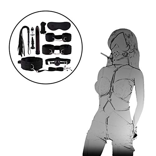 Kindlyperson 11 Piezas SM Bondage Nuevo Peluche Aumentar la Felicidad Sexual Especial Atado Encuadernación Nylon Kits de Masajes Eróticos de Cuero para Principiantes y Personas con Experiencia