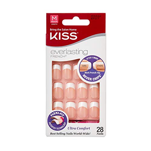 Kiss Everlasting French Nail Kit Medium Perpetual 28 Nails by Kiss Products