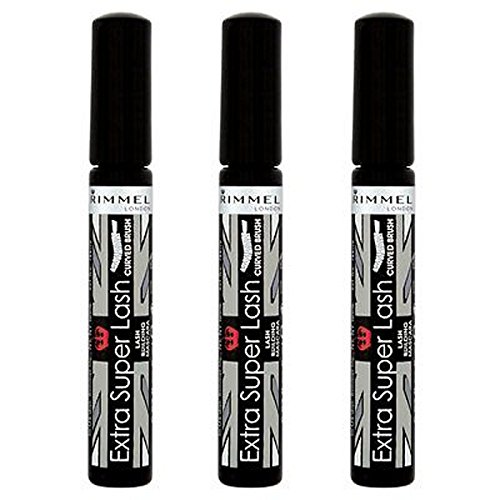 Kit 3 piezas Rimmel Mascara Volumen Extra Super Lash Curved Brush 101 Black 8 ml