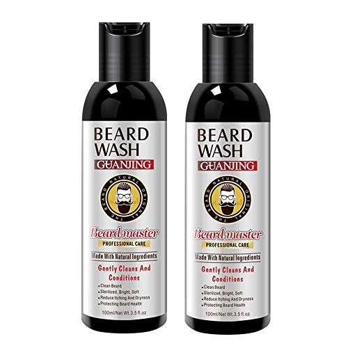 Kit Cuidado Barba Hombre, Barba Champú & Barba Acondicionador, Ingredientes Naturales, con un Exclusivo Perfume y Efecto de Cuidado, el Mejor Regalo para Hombres Novio Marido Papá(2 x 100 ml)