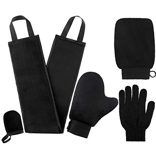 Kit de aplicador automático de 5 piezas Kit de aplicador de bronceado Guantes exfoliantes Bronceador aplicadores de espalda Mitones de bronceado facial
