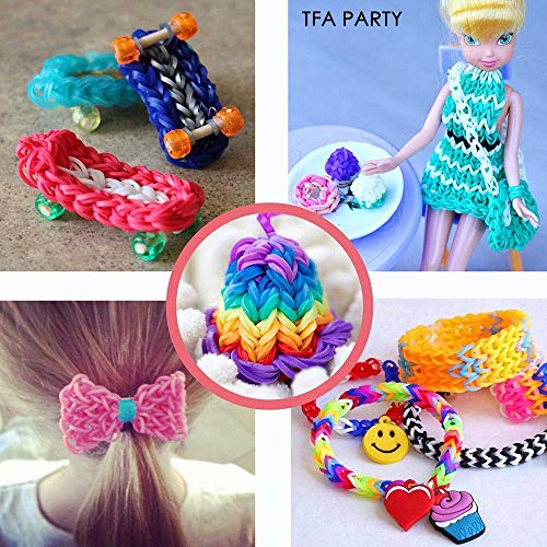 Kit de bandas de telar, kit Rainbow Elasticas Loom Twister de bandas Rainbow con 10,000 pulseras de goma elástica colores, clips en S, cuentas, dijes para niñas niños gomitas para hacer pulseras