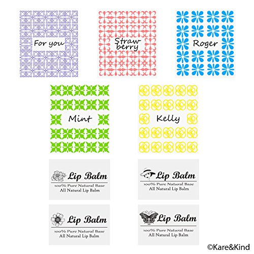 Kit de Elaboración de Bálsamo Labial – Bandeja de Bálsamo labial de fácil llenado y espátula - 50 Tubos para Bálsamos labiales vacíos con tapones (10x5 colores) - 5,5 ml - 50 etiquetas escribibles