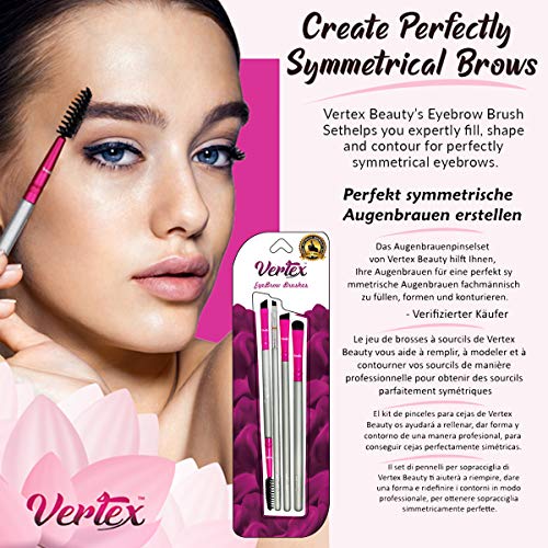 Kit de Pinceles para Cejas - Pincel Rígido Angular de Cejas | Pincel Angular para Contornos y Relleno | Brocha Doble Punta de Cejas | Pincel Pequeño Corrector Denso Para Definir Bordes Finos del Arco