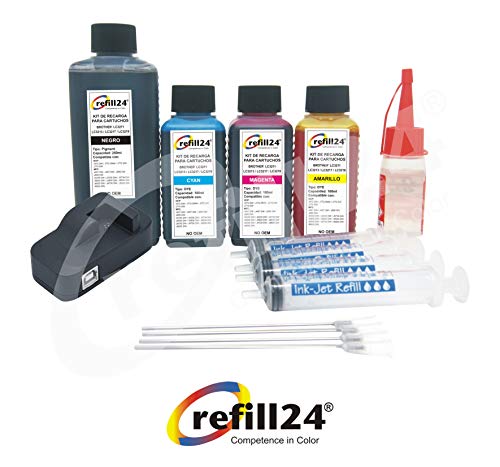 Kit de Recarga para Cartuchos de Tinta Brother LC3211, LC3213, LC 3217, LC3219 Negro y Color. Incluye reseteador y Accesorios + 550 ML de Tinta