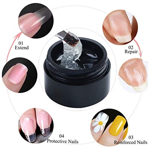 Kit de reparación de uñas para uñas naturales rotas, repare las uñas rotas divididas y extienda el increíble gel de escultura, reparación de pegamento Fortalezca las uñas rotas Cuidado (4PCS)