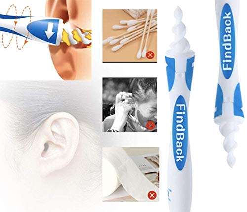 Kit portátil de limpieza de oídos - Limpiador de Cera de Oídos con Punta Suave en Espiral y 16 Puntas Remplazables de Silicona para la Higiene de Toda la Familia