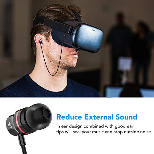 KIWI design Auriculares Oculus Quest, Auriculares Estéreo Internos Personalizados para Auriculares Oculus Quest VR (Negro, 1 Par)