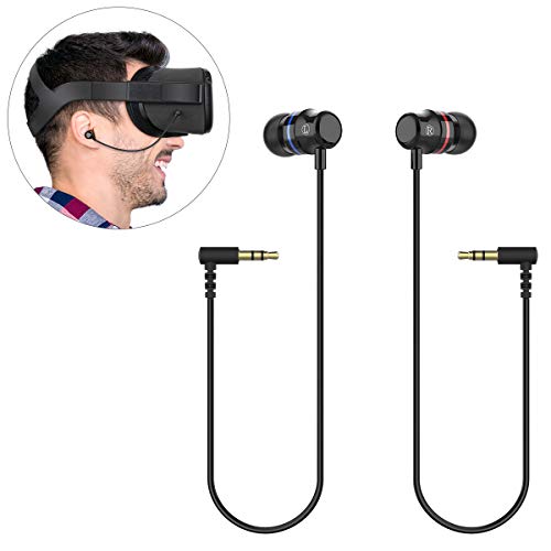 KIWI design Auriculares Oculus Quest, Auriculares Estéreo Internos Personalizados para Auriculares Oculus Quest VR (Negro, 1 Par)