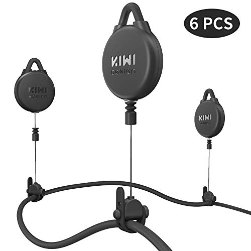 KIWI design Gestión de Cable VR, 6 Packs Sistema de Suspensión VR para HTC Vive/Pro/Oculus Rift/Oculus Rift S/Sony Playstation VR/Microsoft MR/Samsung Odyssey Accessori VR(Negra)