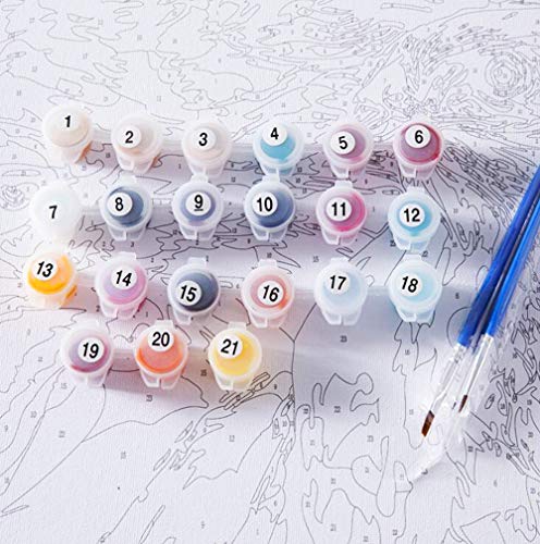 KJHYTR Lienzo De Bricolaje Regalo De Pintura Al Óleo para Adultos Niños Pintura por Número Kits Decoraciones para El Hogar - Árbol De Urraca (16 * 20 Pulgadas Sin Marco )