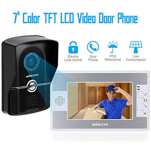 KKmoon 7" TFT Color Videoportero Intercomunicador Timbre Sistema IR Cámara de Seguridad Monitor Manos Libres