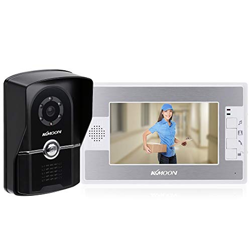 KKmoon 7" TFT Color Videoportero Intercomunicador Timbre Sistema IR Cámara de Seguridad Monitor Manos Libres