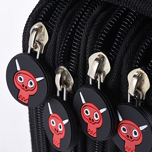 KKmoon Caja De Lápiz Multifuncional de Gran Capacidad,Pen Bag,Pencil Case,con Cremallera de 4 Capas,Color Negro