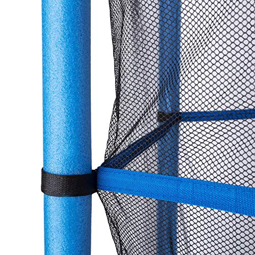 Klarfit Rocketkid Blue Edition - Cama eslástica, Cama elástica Infantil, A Partir de 3 años, 140 cm, Red de Seguridad, Suspensión de Cuerda elástica, Carga máx. 50 kg, Borde Acolchado, Azul