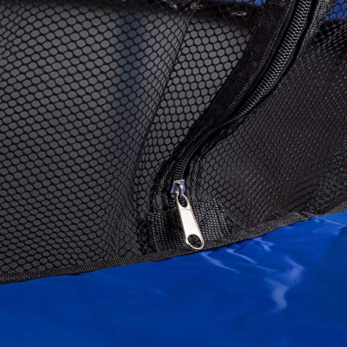 Klarfit Rocketkid Blue Edition - Cama eslástica, Cama elástica Infantil, A Partir de 3 años, 140 cm, Red de Seguridad, Suspensión de Cuerda elástica, Carga máx. 50 kg, Borde Acolchado, Azul