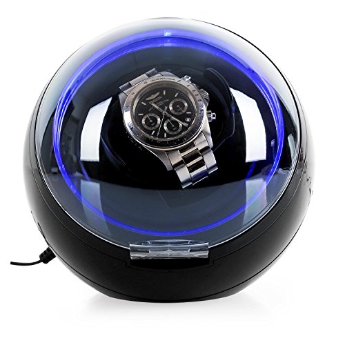 Klarstein St. Gallen-Deux - Estuche bobinadora para Relojes, Caja para Relojes, Capacidad: 1 Reloj automático, 4 Modos de Uso pre-programados, Giro en Dos direcciones, Silencioso, Negro