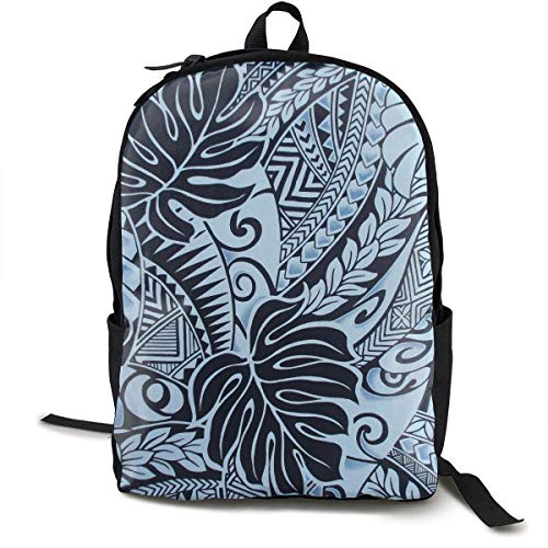 KLing Mochilas de poliéster duraderas Diseños de Tapas de Tatuajes polinesios en Mochila de Viaje de Viaje Azul - Bolso de Mano Multifuncional antirrobo de Gran Capacidad para niñas de niños