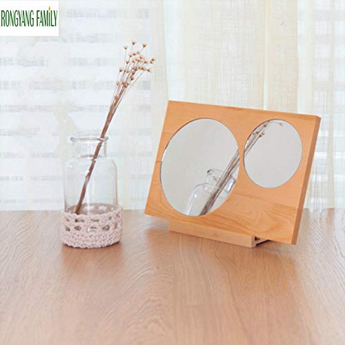 KMYX Maquillaje Escritorio Espejo japonés Mujeres Accesorios de baño Standable Escritorio Decoración 2Mirrors HD Permanente cosmética de Alta definición de Belleza Dresser Espejo