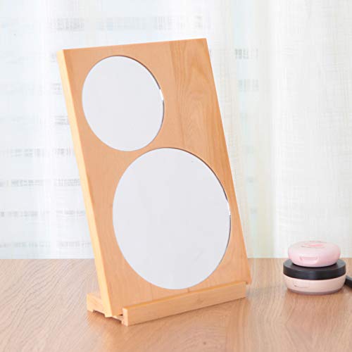 KMYX Maquillaje Escritorio Espejo japonés Mujeres Accesorios de baño Standable Escritorio Decoración 2Mirrors HD Permanente cosmética de Alta definición de Belleza Dresser Espejo