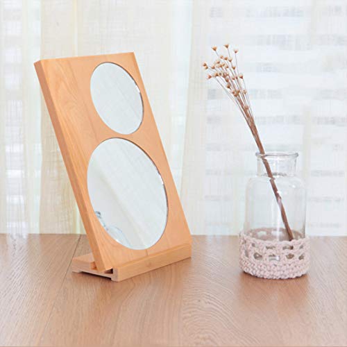 KMYX Maquillaje Escritorio Espejo japonés Mujeres Accesorios de baño Standable Escritorio Decoración 2Mirrors HD Permanente cosmética de Alta definición de Belleza Dresser Espejo