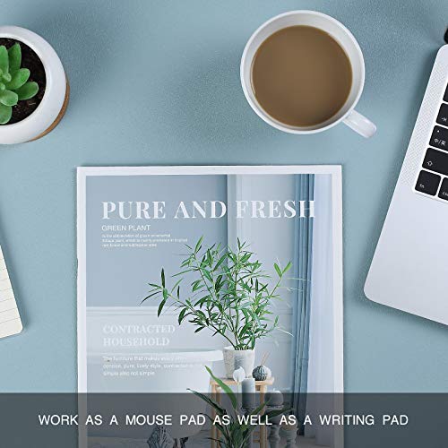 Knodel Alfombrilla de escritorio, Estera del escritorio de oficina, Vade para escritorio hecho de cuero PU, alfombrilla del escritorio del ordenador portátil, Doble cara (Azul claro / Plata)