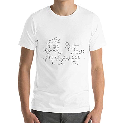 Knowikonwn - Camiseta de algodón con fórmula química para hombre Blanco blanco M