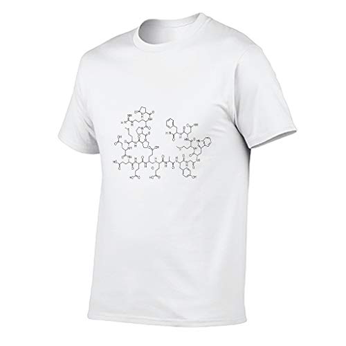 Knowikonwn - Camiseta de algodón con fórmula química para hombre Blanco blanco M