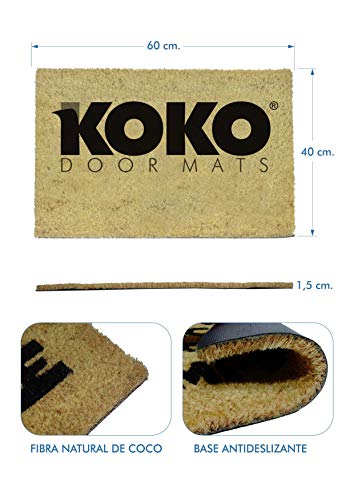 koko doormats Felpudo para Entrada de Casa Pasa y Deja Fuera los Malos Rollos Original y Divertido, 40x60 cm - Azul