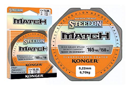 Konger Steelon Match - Hilo de Pesca de fluorocarbono Revestido (150 m), 0,20mm / 5,75kg