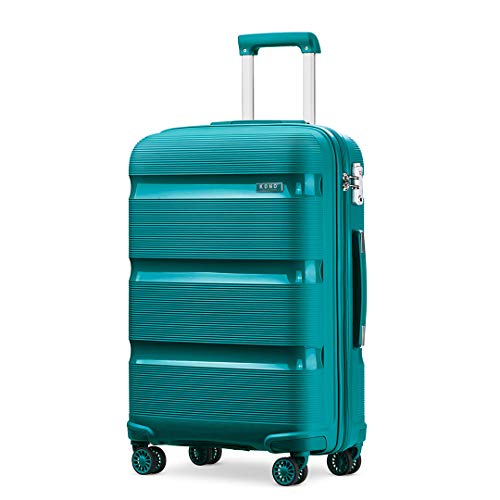 Kono Maleta Grande,Maleta de Viaje 76 cm,100L, Rígida 4 Ruedas Trolley Equipaje de Mano, Resistente y Ligera,Cerradura TSA,Cremallera YKK (Turquesa)