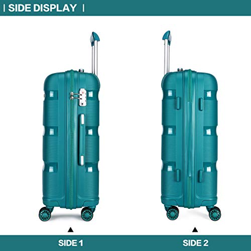 Kono Maleta Grande,Maleta de Viaje 76 cm,100L, Rígida 4 Ruedas Trolley Equipaje de Mano, Resistente y Ligera,Cerradura TSA,Cremallera YKK (Turquesa)