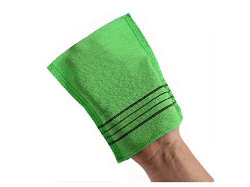 Korean Exfoliating Bath Washcloth [4 pcs] (Green) by TeChef Home by Korean Italy Towel