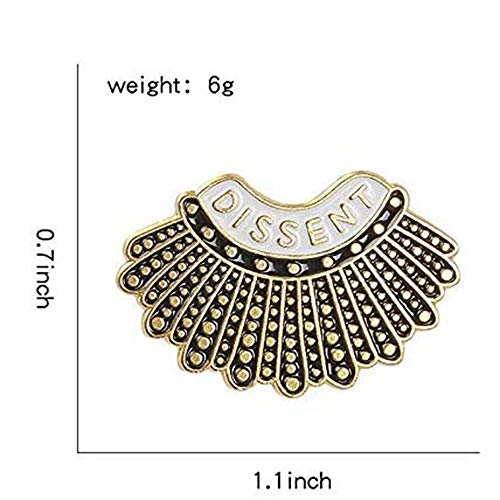 KPTKP Ruth Bader Ginsburg Pin I Dissent RBG, Insignia de Broche/Insignia de Justicia Femenina con Diferentes Opiniones, 3 Piezas