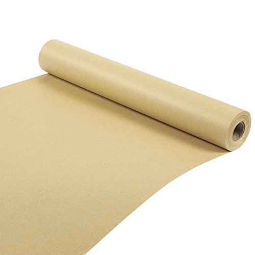 Kraft rollo de papel – para manualidades, regalos, embalaje envío – 100 pies de largo, marrón, 17,5 x 1200 cm