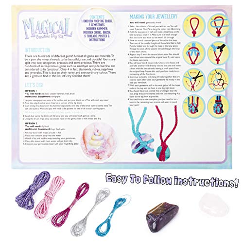 KreativeKraft Kit Manualidades Niños para Crear Joyas, Incluye Cuentas para Collares de Piedras Preciosas y Bomba de Baño de Unicornios para Niñas, Regalos para Niñas 7-12 años