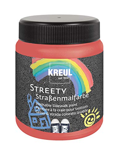 Kreul Pintura Streety, color rojo callejón, 200 ml, tiza pintar con pincel o rodillo, para calle líquido, vegano, dermatológicamente probado, lavable, Calcetines de calcetines
