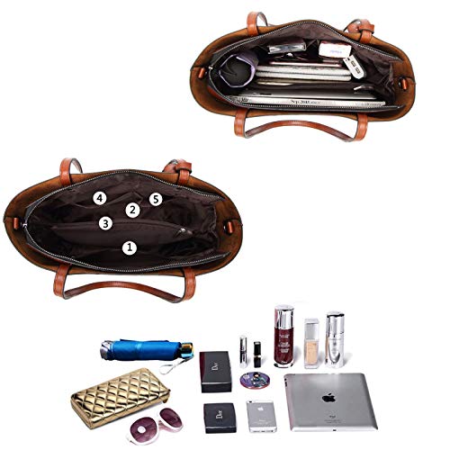 Kris Anna Coolives Bolsos Tote Vertical Cubo Bolso de hombro con asas en Cuero PU para Mujer Azul oscuro