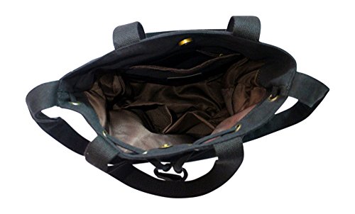Kronya® | Elegante bolsa de tela | Embrague Bolso de mujer Bolso de mano mochila de compras bandolera (Negro)