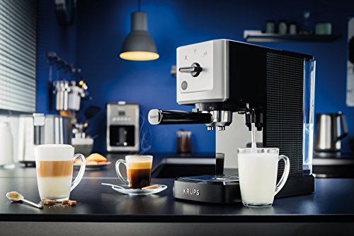 Krups Espresso Intenso Calvi Meca XP344010 - Cafetera compacta de 15 bares de presión y sistema electrónico de regulación térmica, boquilla de vapor para un capuchino óptimo y ajuste personalizable
