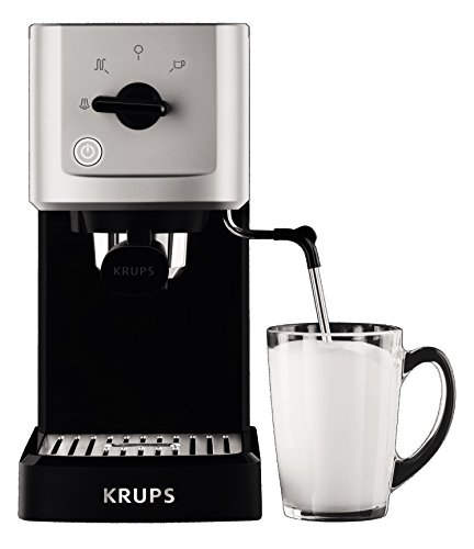 Krups Espresso Intenso Calvi Meca XP344010 - Cafetera compacta de 15 bares de presión y sistema electrónico de regulación térmica, boquilla de vapor para un capuchino óptimo y ajuste personalizable