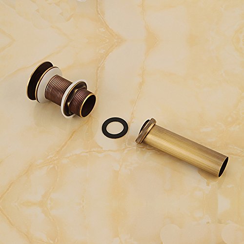 KUNGYO Fregadero para lavabo sin ranura Empujar para elevar Haga clic en Tapón para desecho Clack Tapón para desagüe sin desbordamiento Terminado (Amarillo)